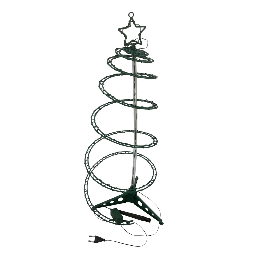 [HN0822] Arbol navideño espiral, con luz, 70cm, pie de plástico, 220v