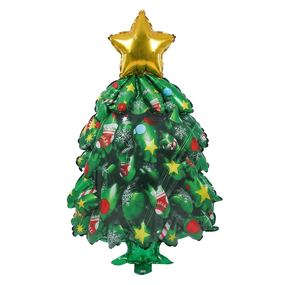 Globo metalizado árbol navideño, en bolsa