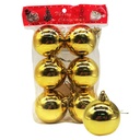 Bolas navideñas x6, 5cm lisas doradas, en bolsa
