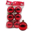 Bolas navideñas x6, 5cm lisas rojas, en bolsa