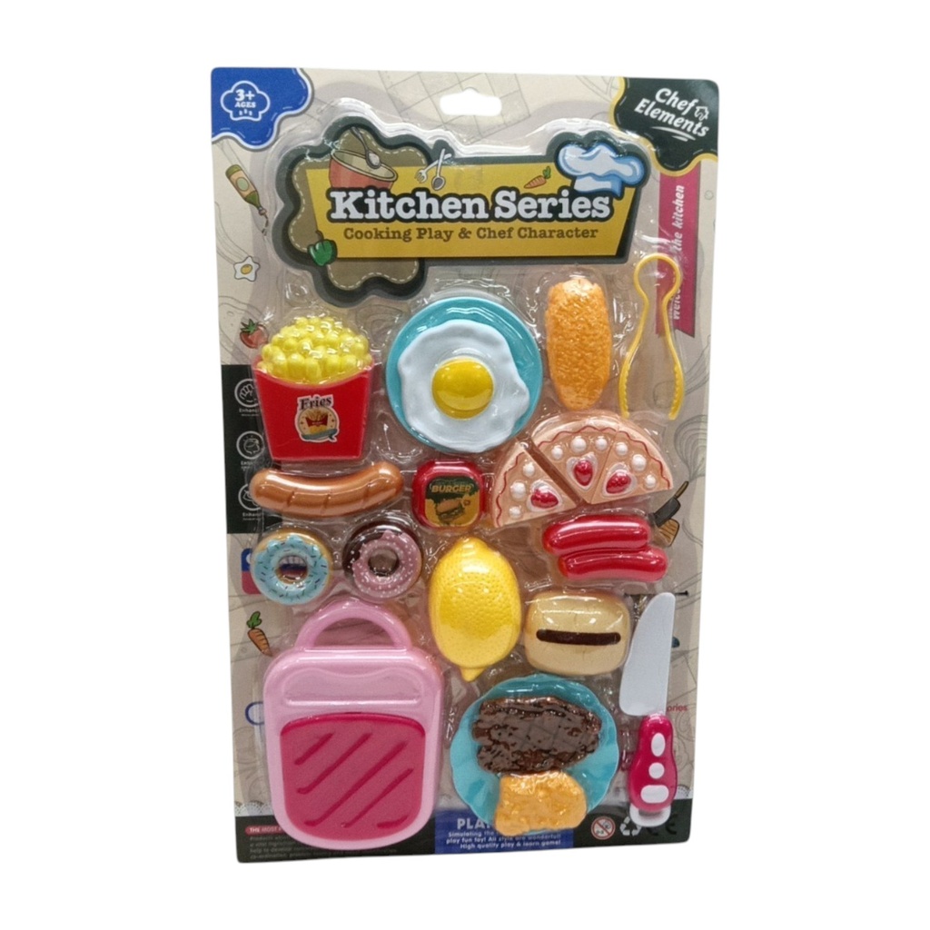 Set de cocina, comida rápida, en blister