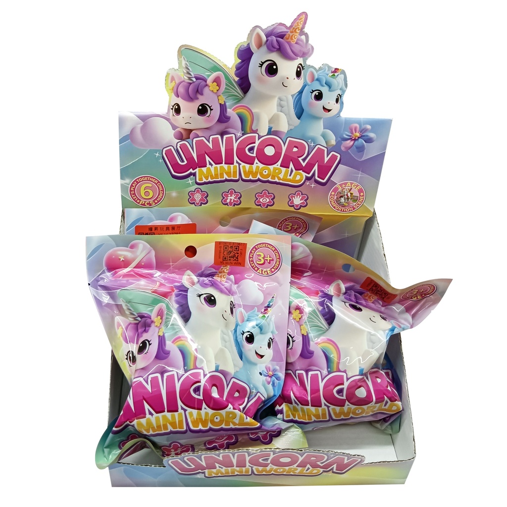 Unicornio mundo mágico, con accesorios, CAJAx6, coleccionables
