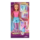 Muñeca articulada con accesorios de gimnasia, en caja, varios colores
