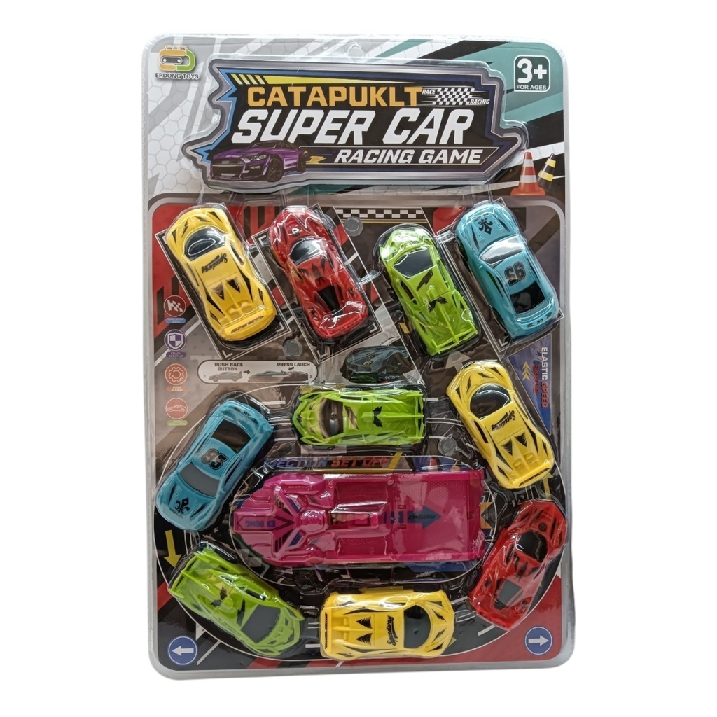 Auto con lanzador, 11 piezas, en blister