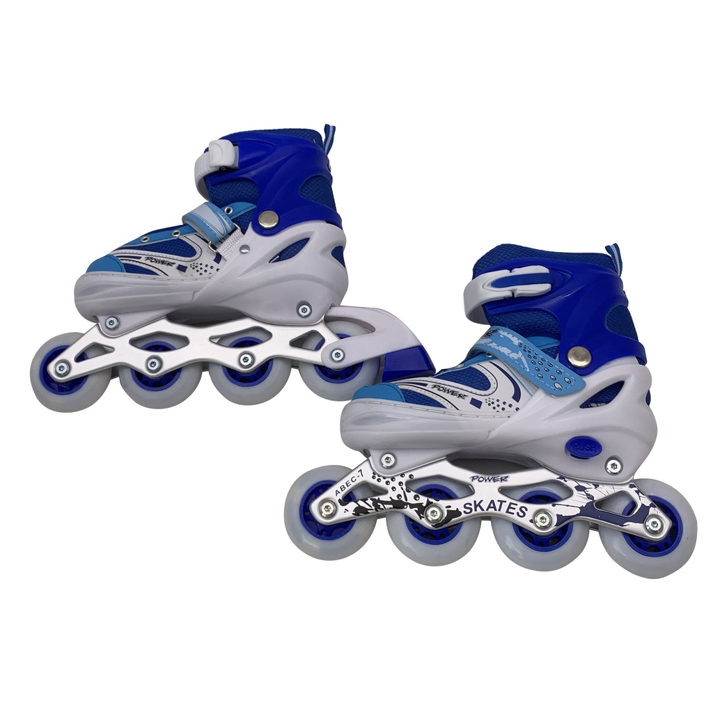 Patines 4 ruedas en línea, extensible ruedas de plástico, estuche PVC talle S (30 al 33)