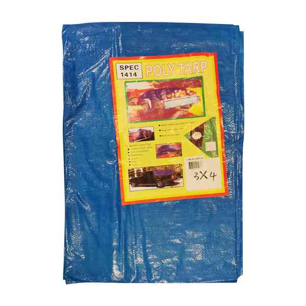 [G3125] Toldo lona cubretodo impermeable 3x4m, con ojales, en bolsa