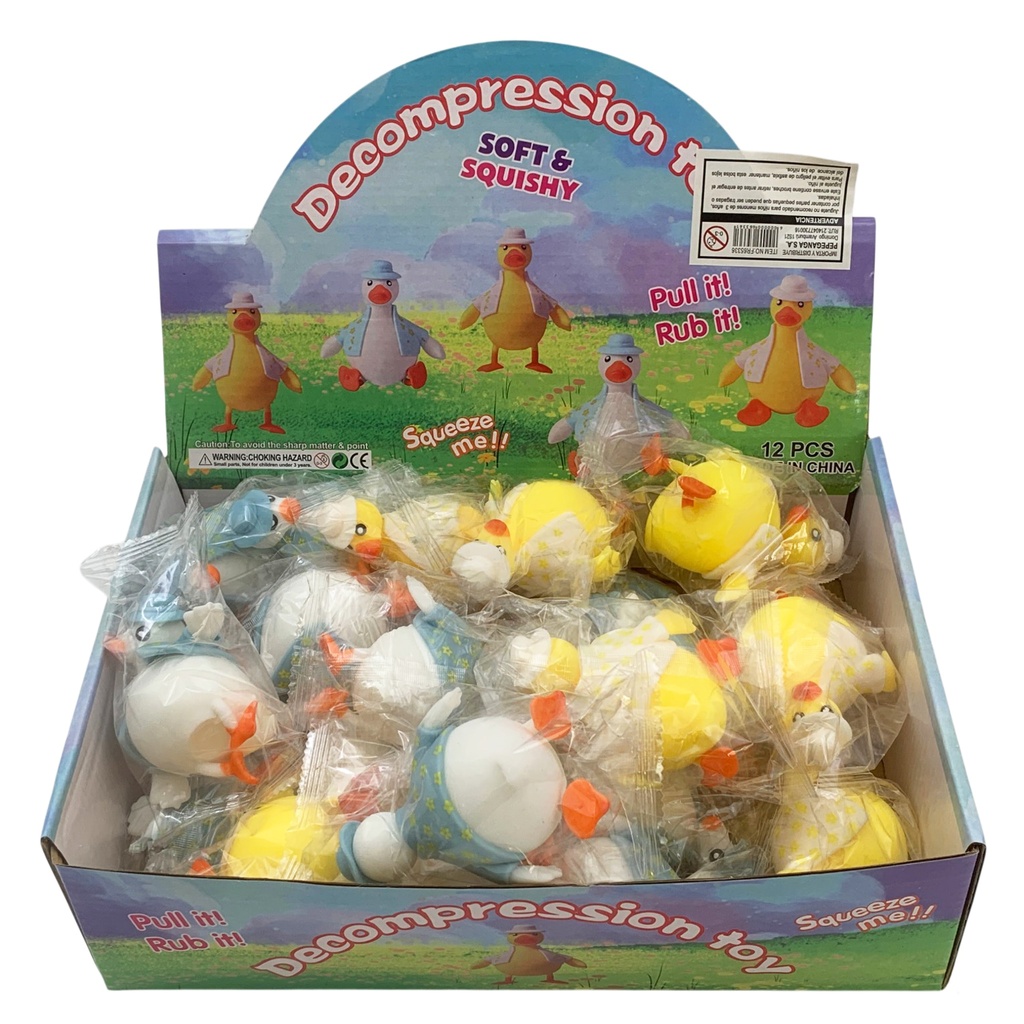 Juguete antiestrés soft pato, CAJA x24