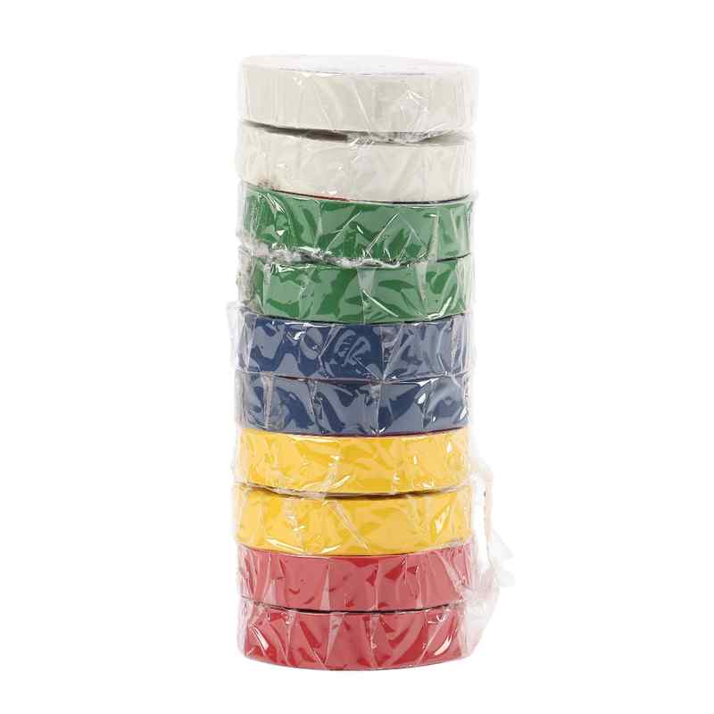 [G3130] Cinta aisladora colores x10 rollos, 1.6cm x18m