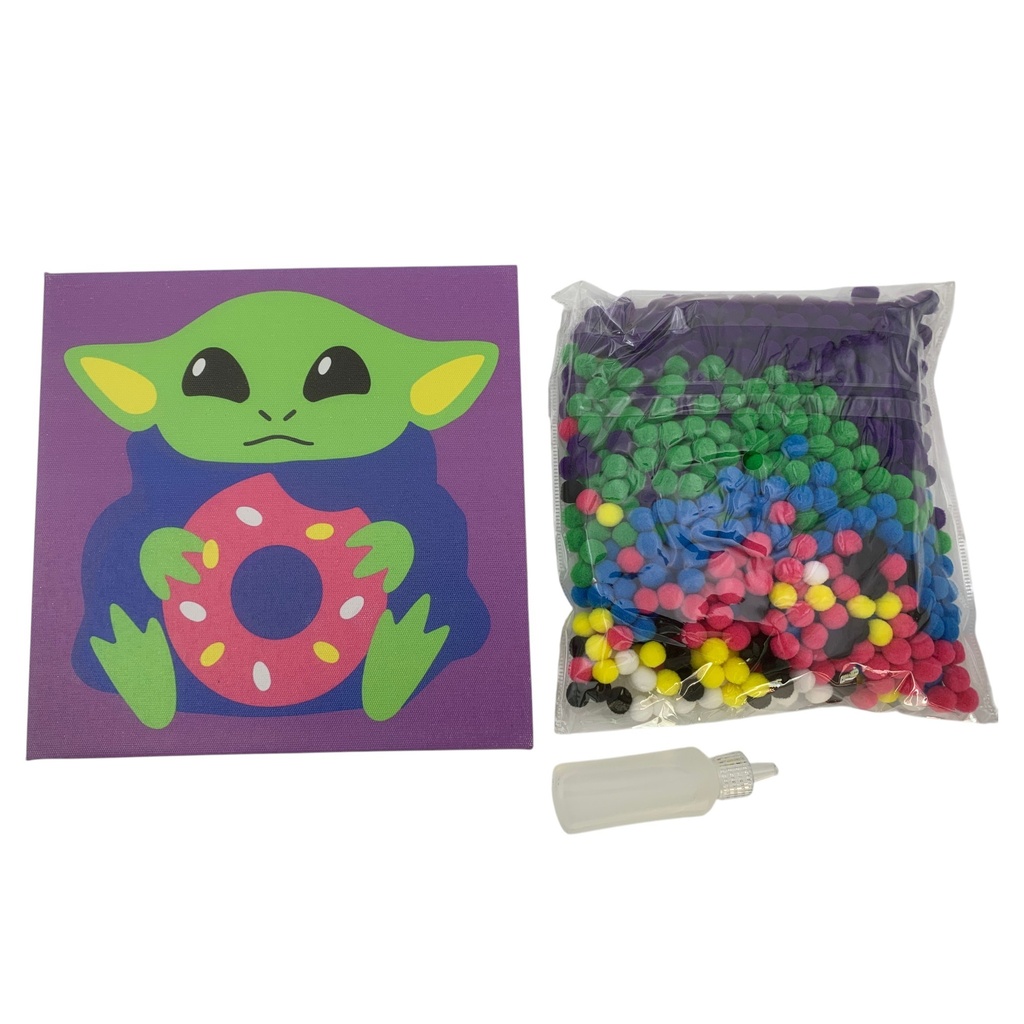 Lámina con diseño para decorar con pompones, varios diseños