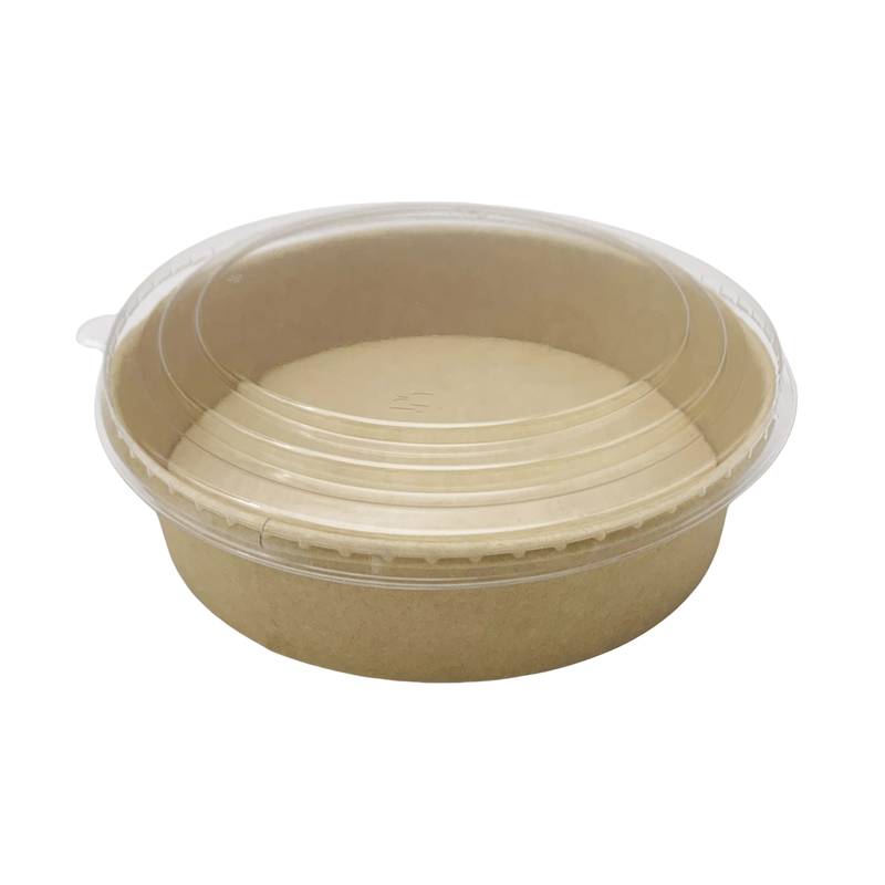 [G3138] Bowl descartable vianda de papel con tapa de plástico 700ml, PACK x50