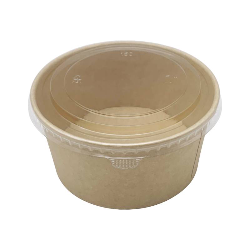 [G3139] Bowl descartable vianda de papel con tapa de plástico 800ml, PACK x50