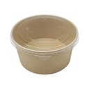 Bowl descartable vianda de papel con tapa de plástico 800ml, PACK x50