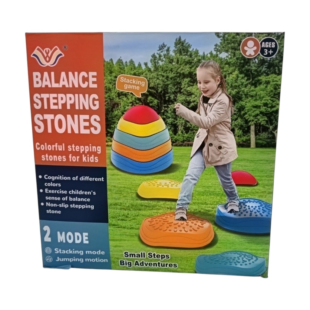 Equilibrio y estimulación sensorial, piedras apilables antideslizantes x5, en caja