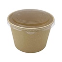 Bowl descartable vianda de papel con tapa de plástico 1100ml, PACK x50