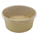 Bowl descartable vianda de papel con tapa de plástico 1400ml, PACK x50