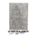 Cuadro para colorear por números, con acuarelas y pinceles, diseño castillo, en caja