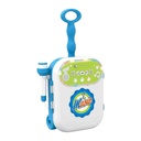 Parlante con micrófono valija, con luces LED, función de grabación, altavoz y entrada MP3 integrados, 4AA en caja