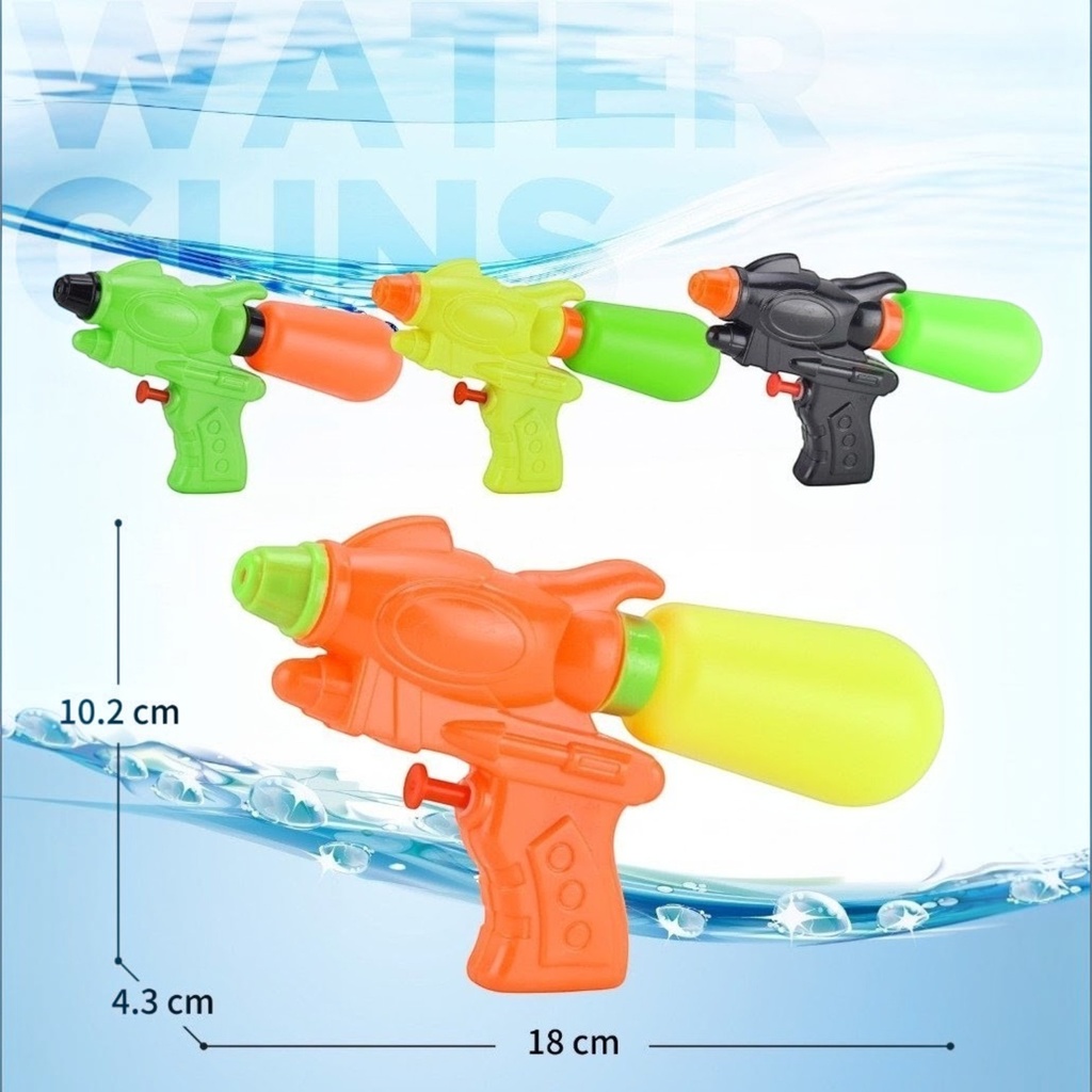 Pistola de agua, 18cm, en bolsa, varios colores