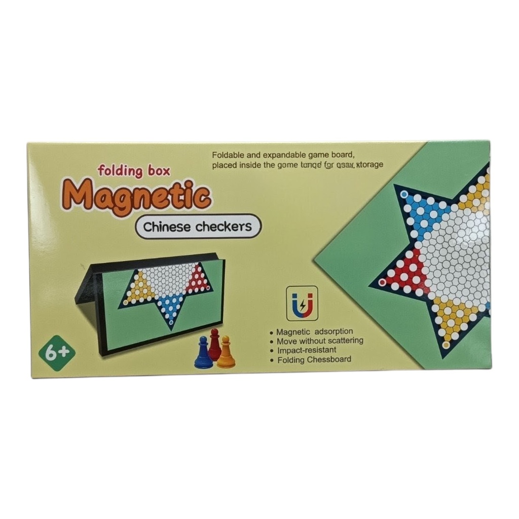 Juego de mesa, damas chinas, magnético, en caja