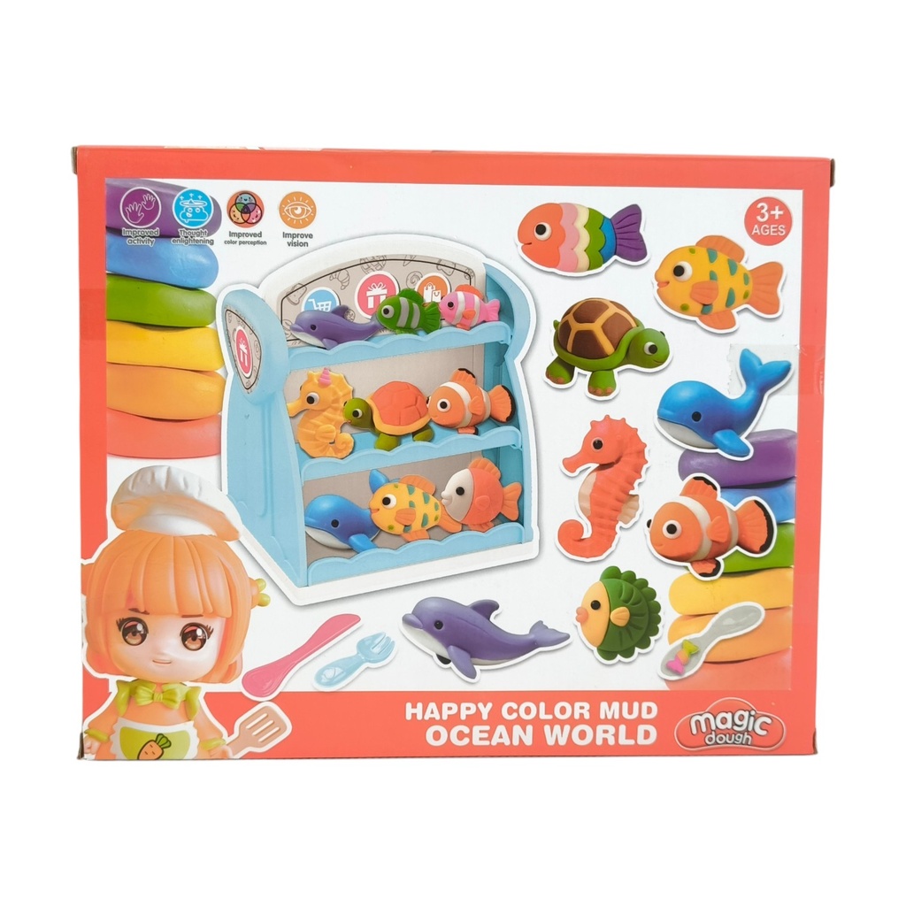 Masa para modelar x6 colores, con accesorios, en caja