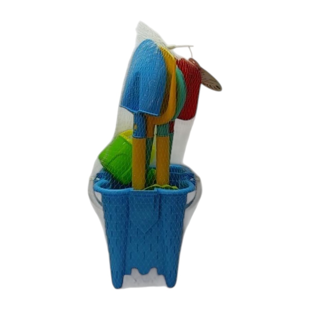 Juego para playa, balde, 6 piezas, en red