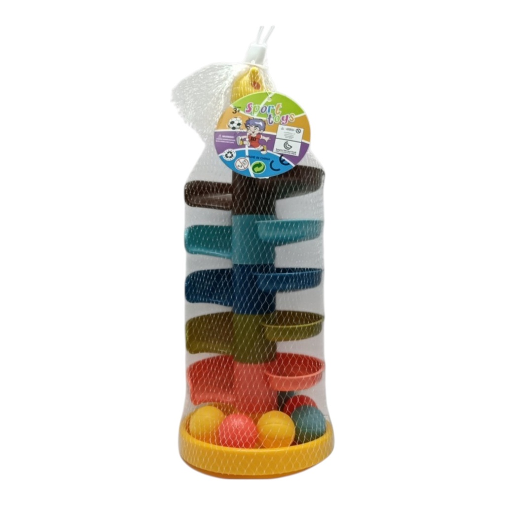 Didáctico torre laberinto con bolas, en caja