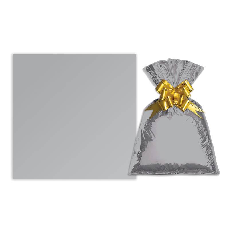 [G3152D] Bolsa de regalo metalizado color liso mediana PACKx50