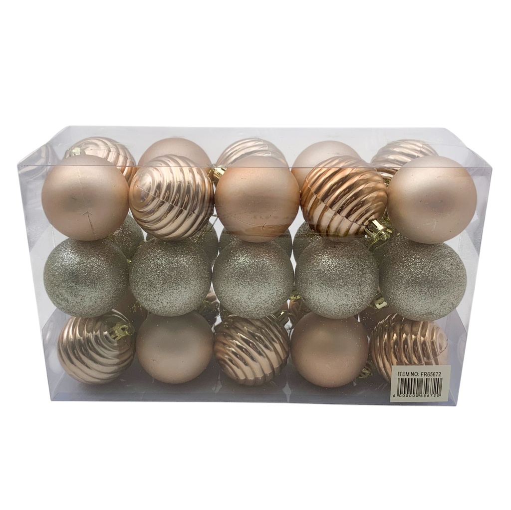 Bolas navideñas x30 6cm, surtidas, en caja