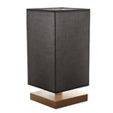 Portátil veladora GRIS base de madera y lino, en caja