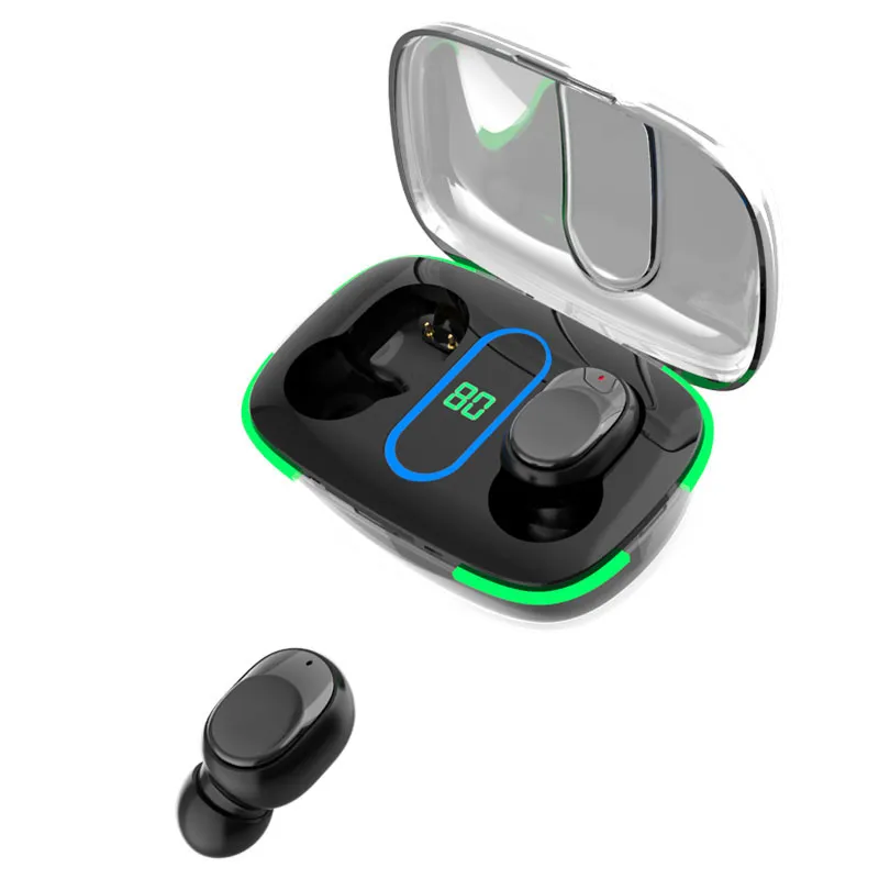 [HE1715] Auriculares inalámbricos Bluetooth V5 TWS.3, con cargador, negro KLGO en caja