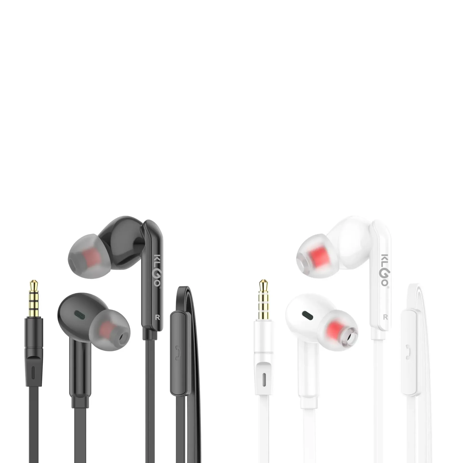 Auriculares con cable auxiliar 3.5mm, varios colores, KLGO en caja