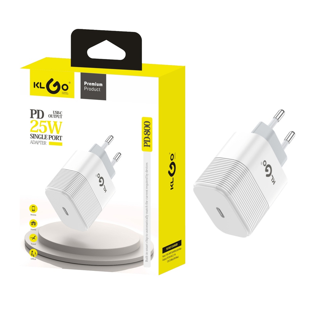 [HE1731] Cargador con entrada USB-C, KLGO en caja