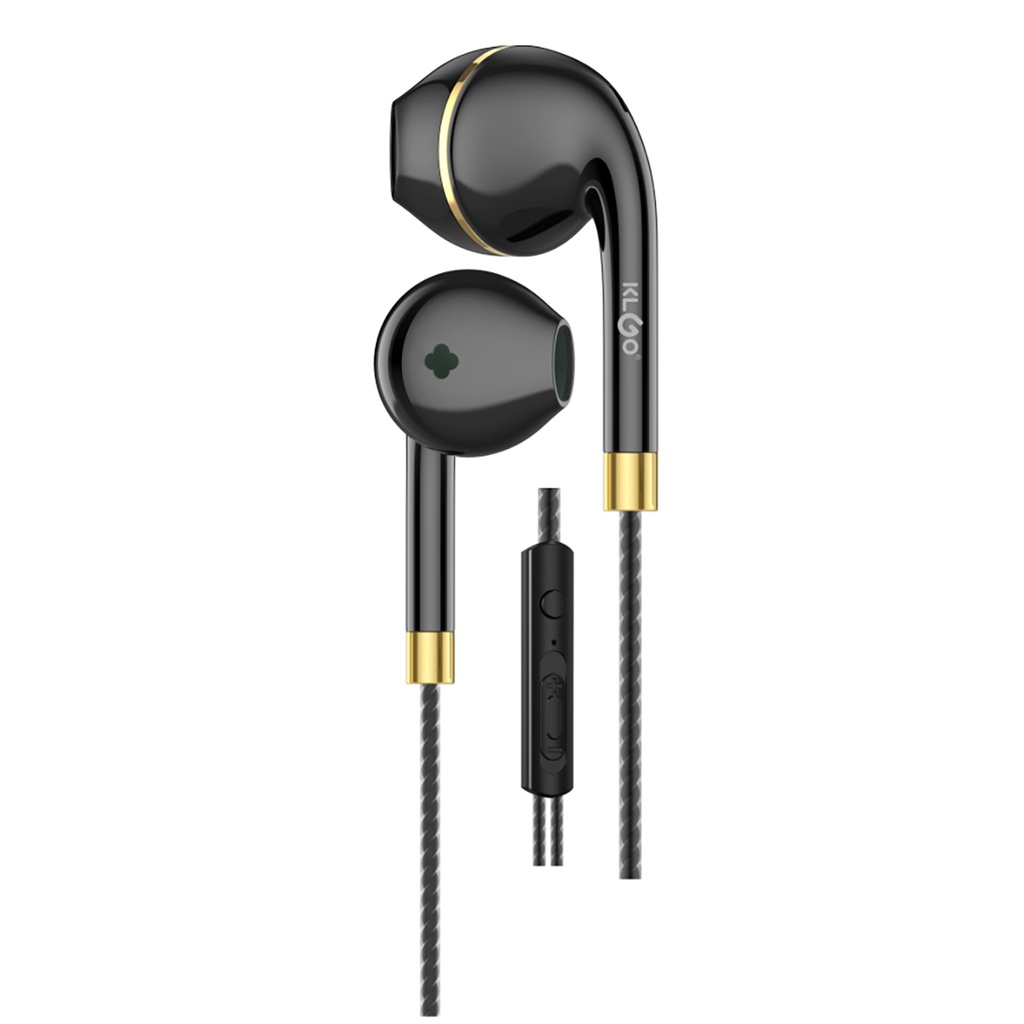 [HE1849] Auriculares con cable auxiliar 1.2mm, 2 colores, KLGO en caja