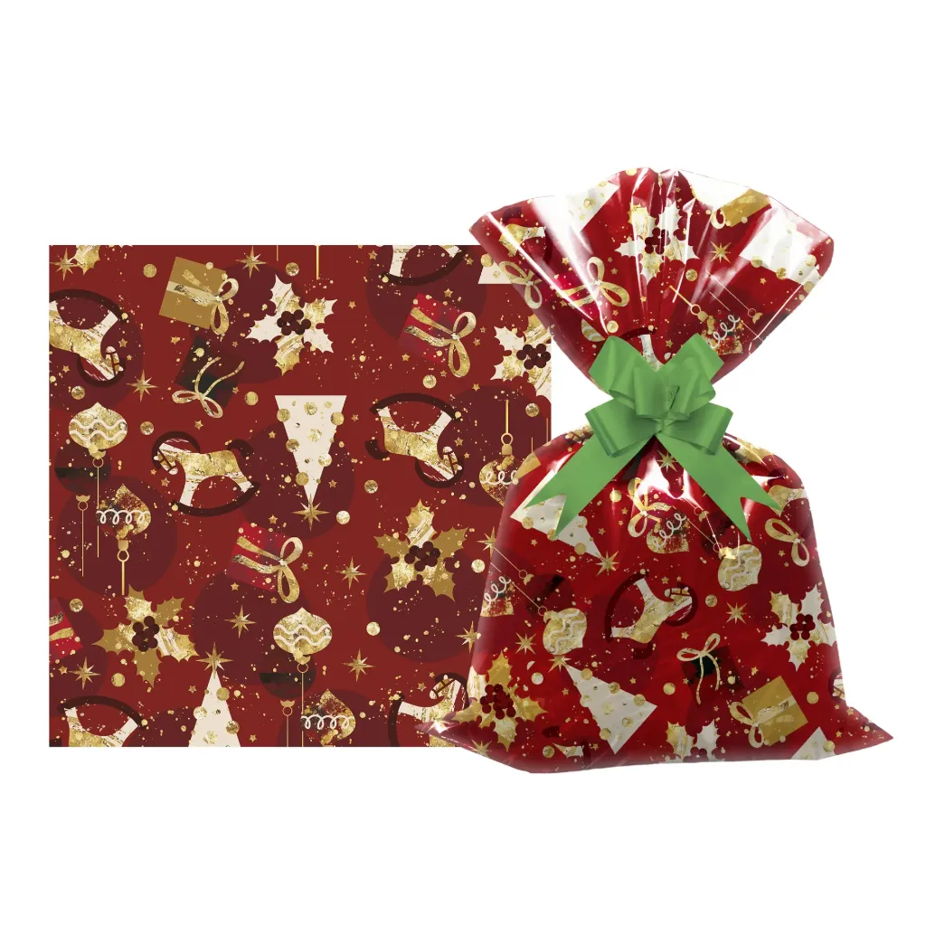 Bolsa de regalo perlado diseño navideño, mediana, PACKx50