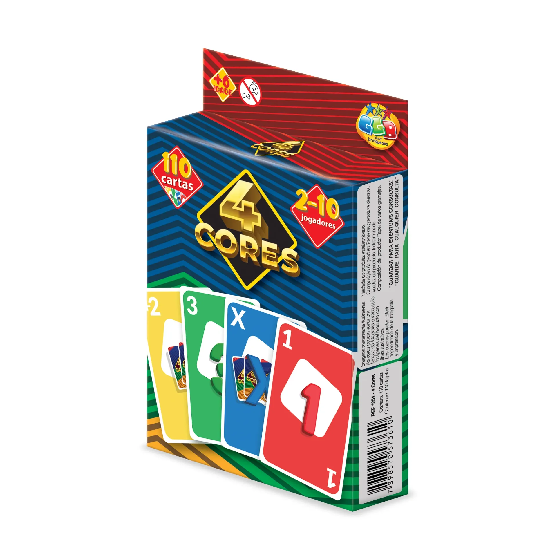 Juego de mesa, 110 cartas, 4 colores, en caja
