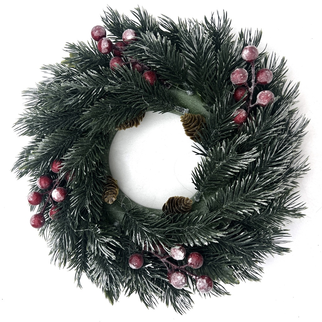 Adorno para puerta corona navideña, 25cm
