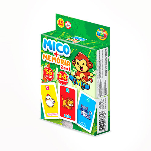 Juego de mesa, 55 cartas, memoria animales, en caja