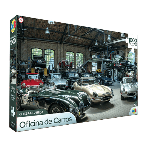Puzzle de cartón, 1000 piezas, autos, en caja