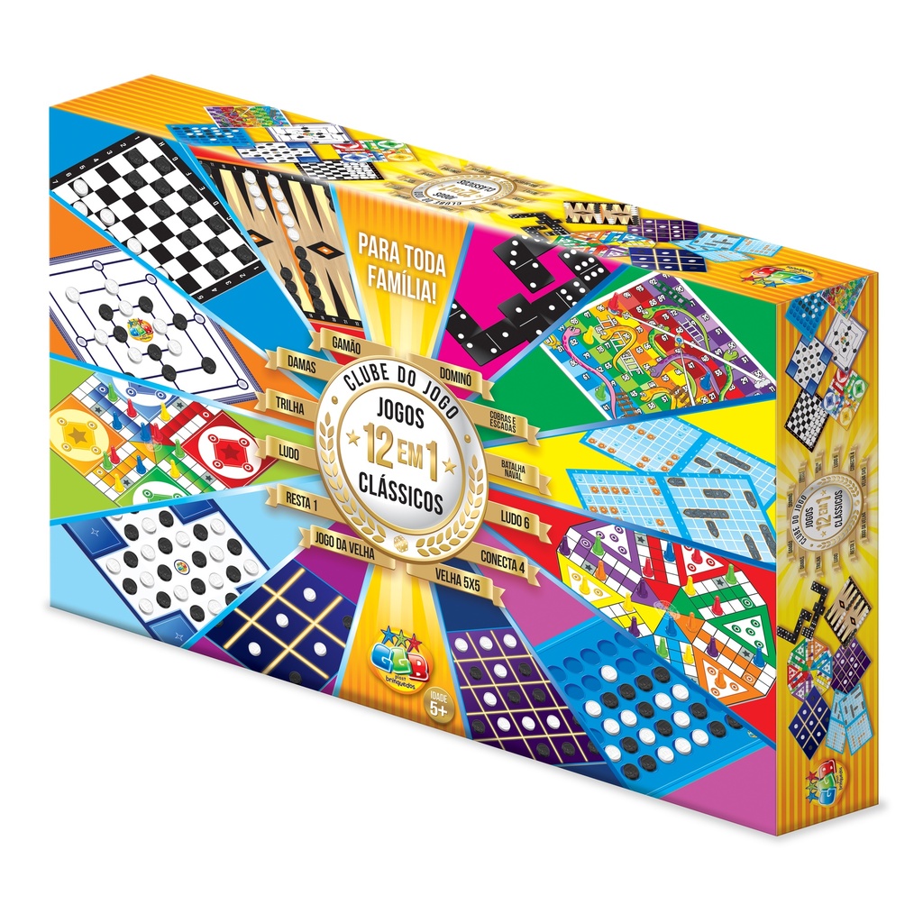 Juego de mesa, 12en1, clásicos en caja