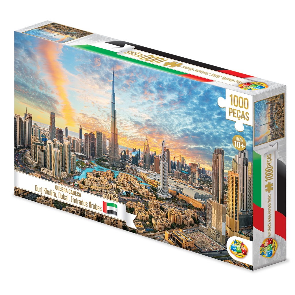 Puzzle de cartón, 1000 piezas, Dubai, en caja