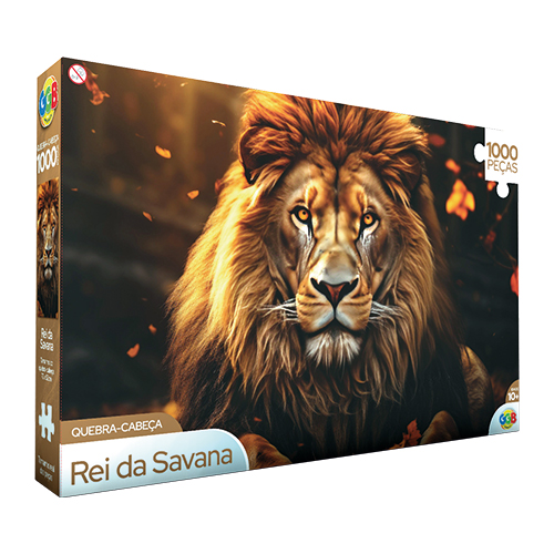Puzzle de cartón, 1000 piezas, león, en caja